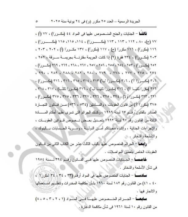 قرار جمهوري بالعفو عن عدد من المحكوم عليهم بمناسبة 30 يونيو