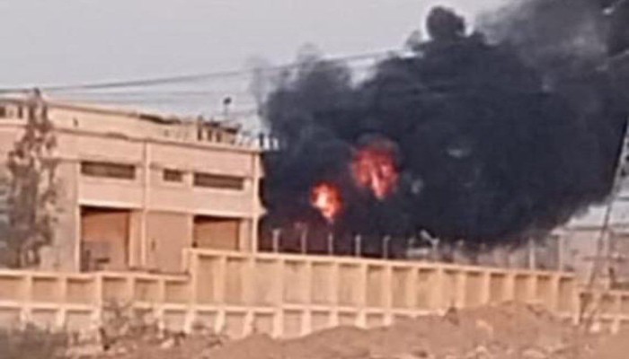 حريق محطة كهرباء العاشر