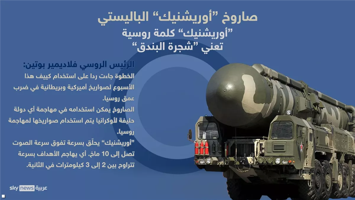 روسيا تستخدم صاروخ أوريشينيك&nbsp;