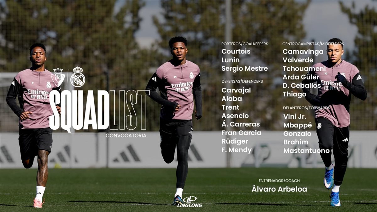 قائمة ريال مدريد أمام أوساسونا