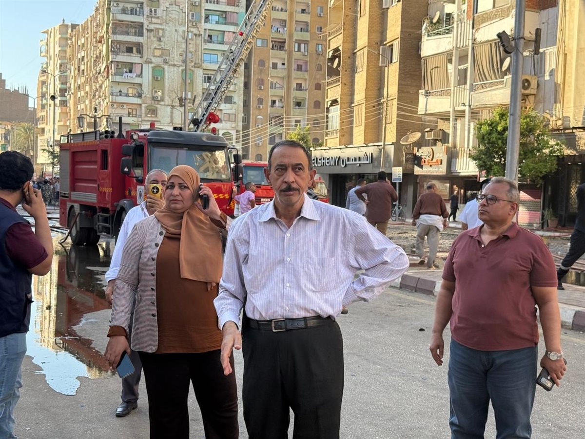 المحافظ من موقع الحريق