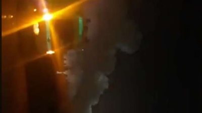 شاهد.. لحظة اندلاع حريق بمستودع انابيب بمدينة نصر