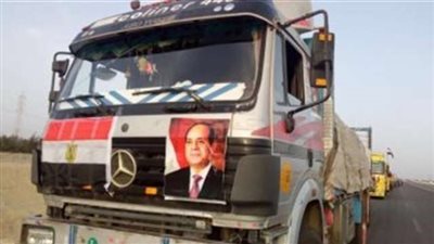 قافلة ثانية كبيرة من المساعدات الطبية والغذائية المصرية إلى قطاع غزة