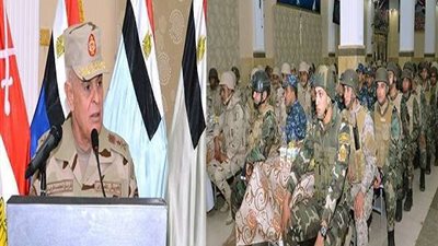 رئيس الأركان يتفقد عناصر القوات المسلحة والشرطة بشمال سيناء