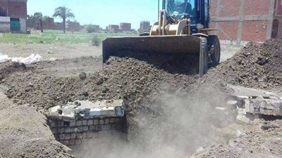 إزالة 3 حالات تعدي على الأراضي الزراعية بمركز بني مزار في المنيا (صور)