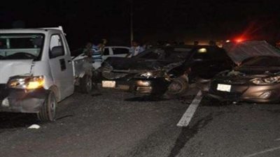 إصابة 6 أشخاص في تصادم ميكروباص ومقطورة أعلى دائري مسطرد