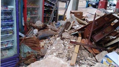 انهيار جزئي لعقار في بورسعيد نتيجة سقوط الأمطار