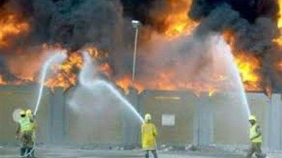 حريق هائل بمستشفى الحسين الجامعي