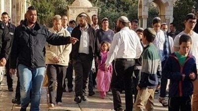 مستوطنون يقتحمون المسجد الأقصى ويتجولون قرب باب الرحمة