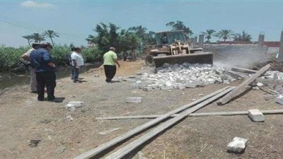 حملة  لإزالة التعديات على الأراضي الزراعية بفارسكور (صور)