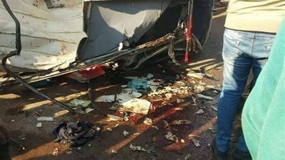 انقلاب موتوسيكل شرطي على طريق طنطا - المحلة وإصابة قائده