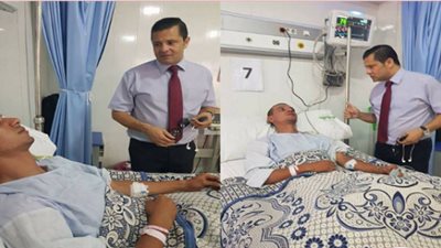 «المصريين الأحرار بالجيزة» يزور مصابي حادث قطار البدرشين