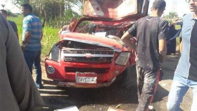 إصابة شخص إثر اصطدامه بعربة نقل بطريق «الفيوم-سنورس»