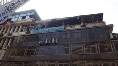 16 صورة تُلخص لحظات ما بعد «حريق نقابة التجاريين»