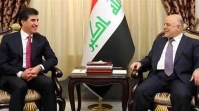 «عبادي» يستقبل «بارزاني» لبحث التعاون المشترك بين العراق وكردستان