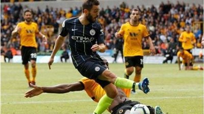 انتهاء أحداث مباراة مانشستر سيتي وولفرهامبتون بالتعادل الإيجابي بهدف لكلّا منهما