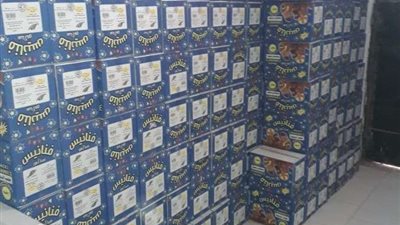 ضبط 8 أطنان سناكس مجهولة المصدر بمنطقة أبو النمرس