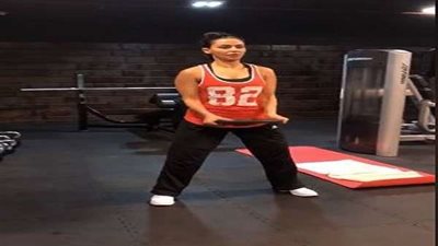 بالصور.. ميس حمدان تستعرض رشاقتها داخل 