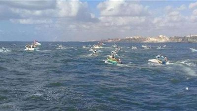 مسيرة بحرية فلسطينية باتجاه الحدود الإسرائيلية