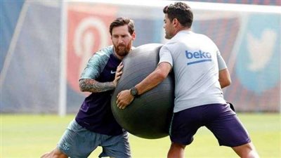 ميسى يظهر فى تدريبات برشلونة