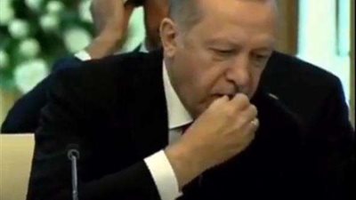 أردوغان يتناول المكسرات خلال القمة الثلاثية