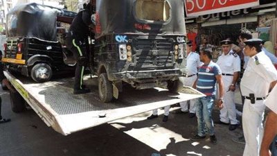 ضبط 117 حالة إشغال طريق و6 تكاتك في حملة أمنية بالإسكندرية