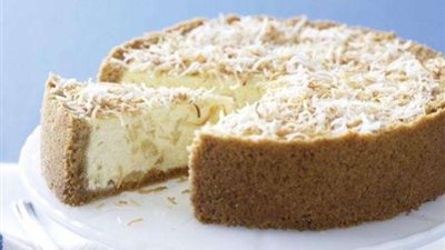 طريقة سهلة لتحضير تشيز كيك جوز الهند في المنزل