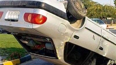 انقلاب سيارة ملاكي أمام مستشفى الأمراض العقلية بالعباسية