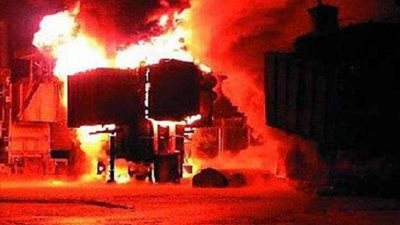 حريق بمنطقة العكرشة بأبوزعبل في القليوبية