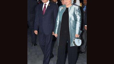 وصول السيسي وقرينته للمشاركة في حفل المرأة المصرية والأم المثالية