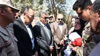 جنازة عسكرية مهيبة لشهيد تفجير الشيخ زويد بالشرقية