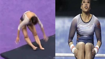 بالفيديو.. سقوط مروع ينهي مسيرة لاعبة جمباز