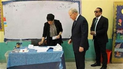 وزير العدل يدلي بصوته في التعديلات الدستورية بالدقي