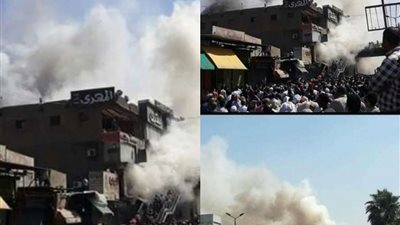 النيران تمتد لمحال مجاورة بالموسكي والأمن يدفع ب 6 سيارات إطفاء أخرى