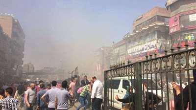 إصابة العشرات بالاختناق نتيجة حريق منطقة الموسكي