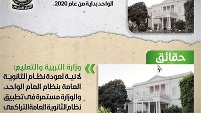 حقيقة عودة الثانوية العامة بنظام العام الواحد بداية من 2020