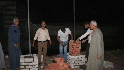 تطوير مداخل لقرية ابشادات بمركز ملوى بالجهود الذاتية بالمنيا