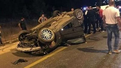 إصابة قائد سيارة ملاكي انقلبت من أعلى الكوبري الدولي بالبحيرة