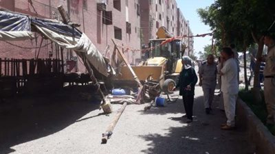 حملات لإزالة الإشغالات بمركز ومدينة أبوتيج في أسيوط