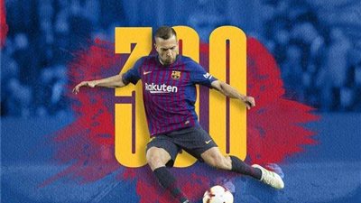 برشلونة يهنيء ألبا بوصوله للمباراة رقم 300