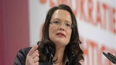 زعيمة الحزب الاشتراكي الألماني تنفي الحقبة الوزارية