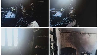 بالصور.. حريق يلتهم محتويات شقة سكنية بغرب أسيوط