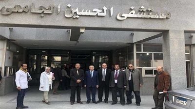 المحرصاوي يتفقد أعمال التطوير الجارية بمستشفى الحسين الجامعي