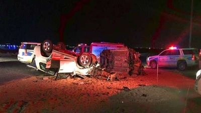 مصرع سيدة وإصابة 2 في حادث تصادم سيارتين بالصف