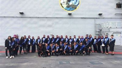 انطلاق الفوج الأول من جامعتي الإسكندرية ومطروح لزيارة القاعدة البحرية