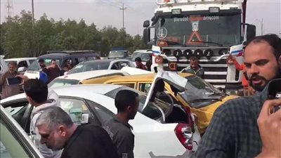 حادث تصادم يشل حركة المرور أعلى كوبري أكتوبر