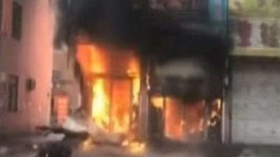 حريق هائل في شقة سكنية بشارع المدارس بمدينة الفيوم