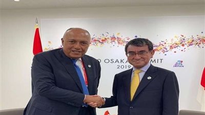 سامح شكري يبحث مع نظيره الياباني التعاون الثنائي والأوضاع الإقليمية