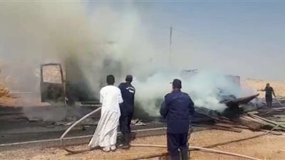 إخماد حريق نشب داخل سيارة ملاكي بالعبور