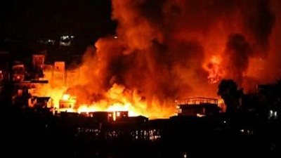 اندلاع حريق ضخم جنوب دمشق